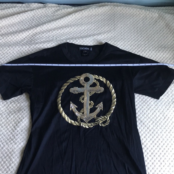 Escada by Margaretha Ley 100% cotton Size 34 dark navy blue shirt Never worn - Picture 5 of 8